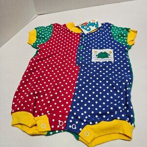 New West Coast Baby Infant Girls Boy 3- 6 M Outfit One Piece Block Colors Snap